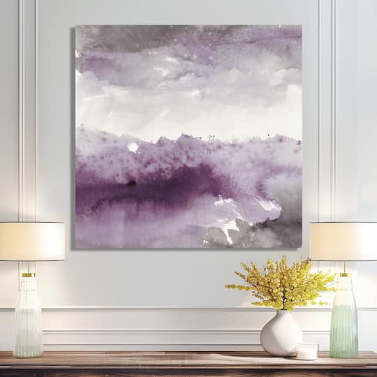 Designart - Midnight at the Lake II Amethyst and Grey